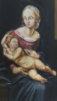 Bridgewater Madonna oil on board copy